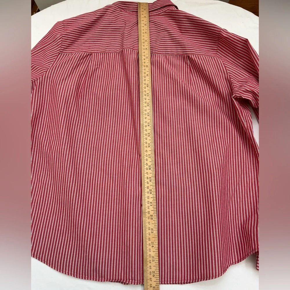 Talbots Women's Blouse Striped Buttons Shirt Top Size 12 French Cuffs Links LS - Picture 15 of 16